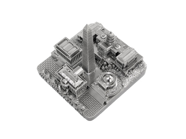 Washington DC Silver Skyline Landmark 3D Model 4 1/2 inches
