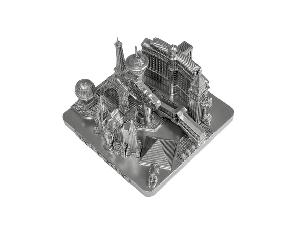 Las Vegas City Skyline Landmark 3D Model Silver 4 1/2 Inches 1023