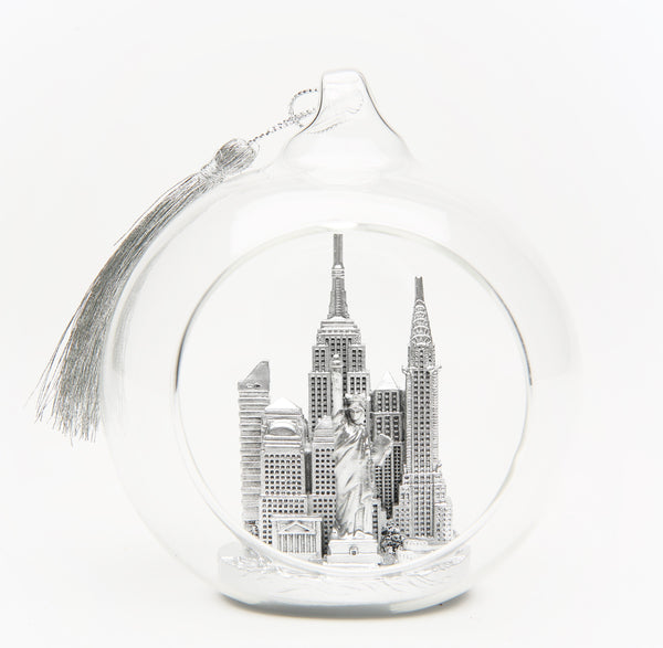 NYC keepsake Christmas Ornaments Skyline landmark Empire State Building, Statue of Liberty Treasures it all in one ornament 6 inches