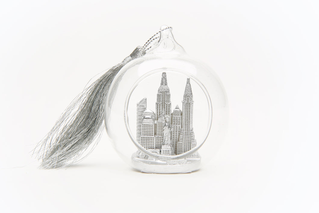 NYC keepsake Christmas Ornaments Skyline landmark Empire State Building, Statue of Liberty Treasures it all in one ornament 4 inches