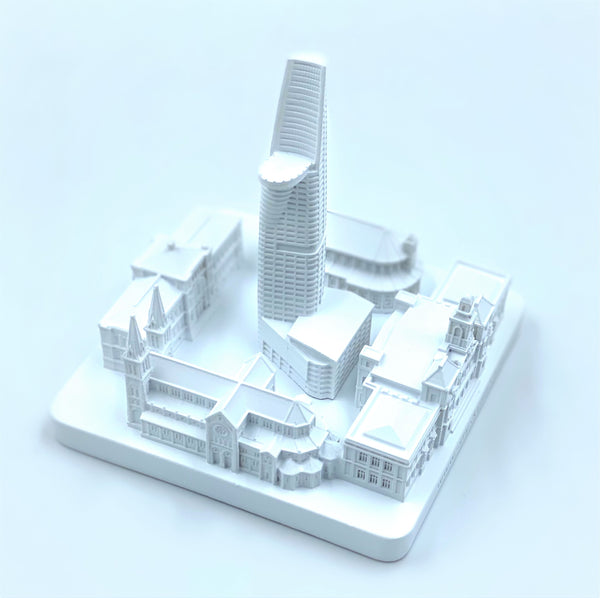 Ho Chi Minh City Skyline 3D Model Matte White 4.5 Inches
