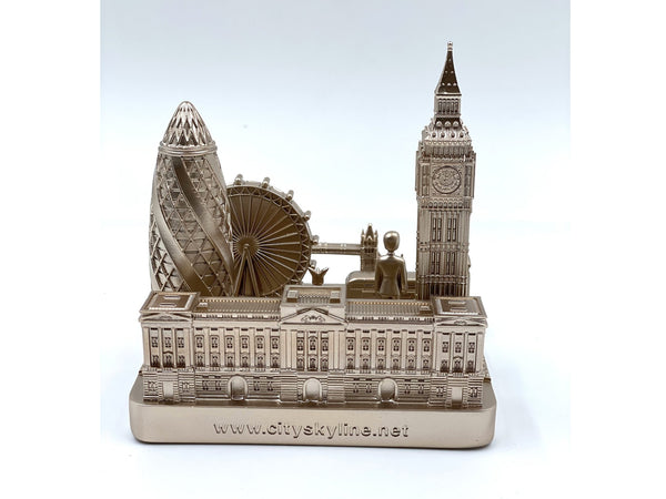 London City Skyline 3D Model Landmark Replica Square Rose Gold 4 ½ Inches