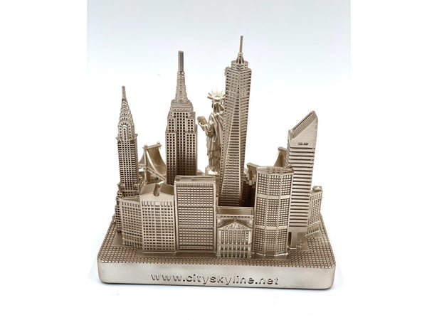 New York City Rose Gold Skyline 3D Model Landmark Square Replica 4 1/2 inches