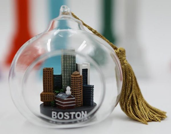 Glass   ornament of  Boston Color  keepsake Christmas Ornaments 3 inches