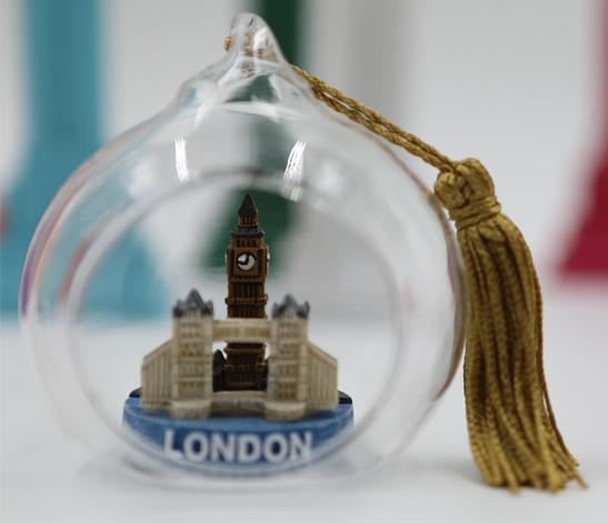 Glass ornament of London keepsake Christmas Ornaments 3 inches