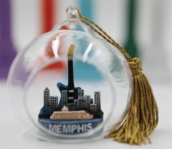 Glass ornament of Memphis keepsake Christmas Ornaments 3 inches