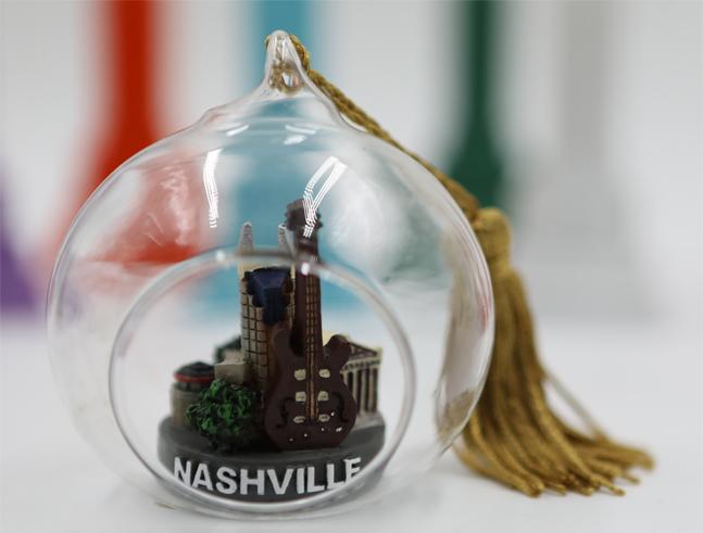 Glass ornament of Nashville  keepsake Christmas Ornaments 3 inches