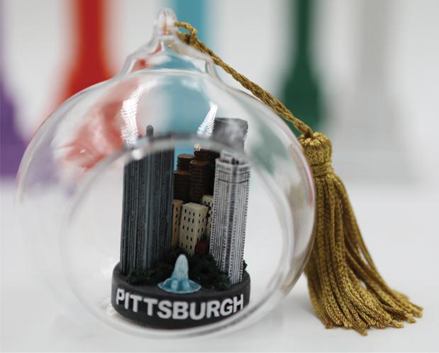 Glass ornament of Pittsburgh keepsake Christmas Ornament 3 inches