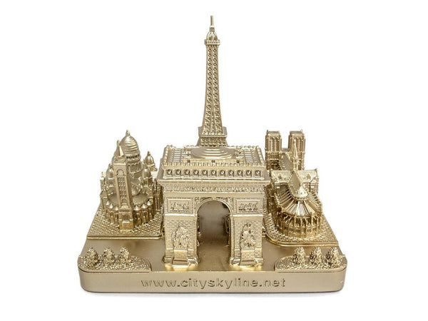 Paris City Rose Gold  Skyline 3D Model Landmark Square Replica 4 1/2 inches